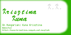 krisztina kuna business card